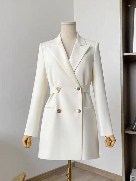 Costumes pour femmes mode costume manteau printemps automne blanc Blouse Blazers pour femmes Chic et élégant femme veste décontracté mince