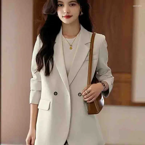 Trajes de mujer Mujer Primavera Otoño Anales Temperamento Tendencia Moda Split Blazer Chaqueta 2024 Moda Mujer Senior Ocio Traje Tops Abrigo