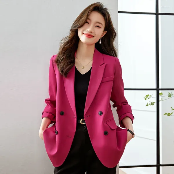 Trajes de mujer, estilos de uniformes formales, Blazers femeninos para mujer, chaquetas profesionales de manga larga OL para mujer, chaquetas de oficina, abrigo, prendas de vestir, Tops