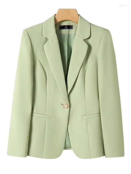 Costumes pour femmes, vert blanc noir marron, Blazer pour femme, veste à manches longues, bouton unique, manteau formel automne hiver