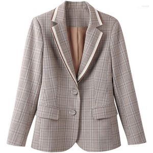 Costumes pour femmes de haute qualité 2023 marque de mode mince mince costume col à manches longues Introduction Style Plaid imprimé femme Blazer manteau veste