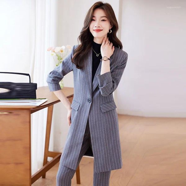 Costumes pour femmes tissu de haute qualité mode coupe-vent moyen Long dames vêtements d'extérieur automne hiver OL Styles vêtements de travail de bureau professionnel