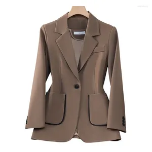 Costumes de femmes de haute qualité tissus femmes à manches longues Blazers vestes manteau boursier work usumn hiver dames ol styles qui deviennent blaser