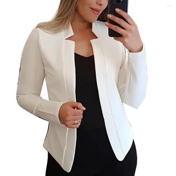 Costumes pour femmes Veste de haute qualité Manteau Doux Ouvert sur le devant Blazer Polyester Costume léger Doux pour la peau.