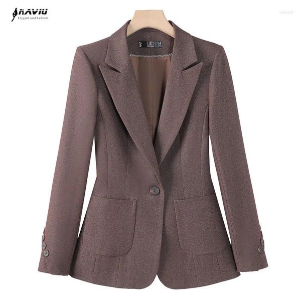 Costumes de femmes de haute qualité dames blazer hiver veste femme noire brun à manches longues single mais manteau décontracté féminin avec dessus de poche