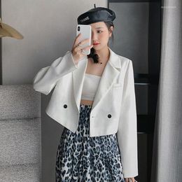 Damespakken HStar Women Long Sleeve Jacket Vintage Ladies uit de ledematen Spring Short Blazer England Style Feminino Femme