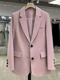 Damespakken in roze kleine pakjas Casual losse Koreaanse versie Design Sense Blazer Damesjassen