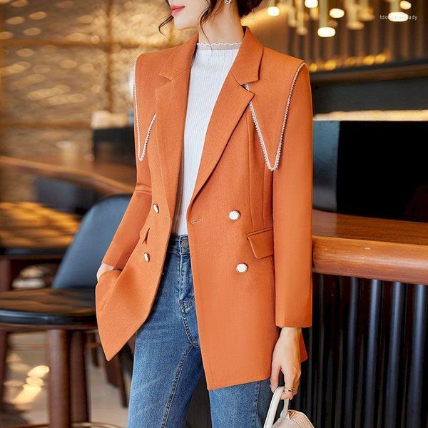 Trajes para mujeres Insozkdg estilos de primavera elegantes chaquetas blazers abrigo para mujeres formales trabajos de negocios