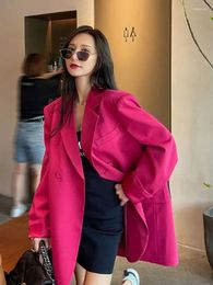 Trajes de mujer Insozkdg mujeres vintage blazer chaqueta femenina 2024 coreano punk streetwear moda oficina dama abrigo de gran tamaño nicho traje tops
