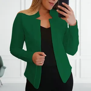 Veste de costumes pour femmes Blazer chic des femmes légères de bureau encoche net collier ouvert cardigan stiganwear