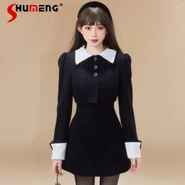 Trajes de mujer Spring japonés 2024 Blazer negro Socialite Socialited Temperamental Temperamental Camina delgada Fit Cava Outwear