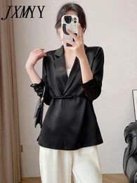 Trajes para mujeres JXMYY Fashion Spring Summer Traje blanco chino con un botón Cintura delgada Caída Hebilla Aceta Chaqueta Mujer