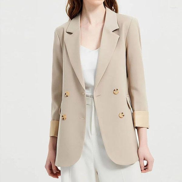 Costumes pour femmes kaki costume manteau printemps automne 2023 mode coréenne à manches longues Blazers femme vestes décontracté bureau dames Blazer hauts