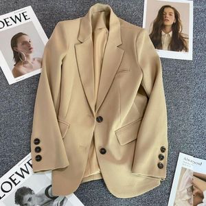 Damespakken kaki pak jas vrouwen 2023 lente en herfst casual jurk top blazers jassen kleding