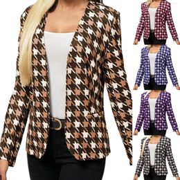 Trajes de mujer Chaqueta de traje estampada de manga larga con cuello en V para mujer Chaquetas y abrigos de suéter con cremallera completa para mujer Chaquetas y abrigos de lana con capucha