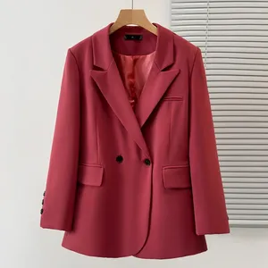 Damespakken Grote Maat 4XL Mode Dames Blazer Vrouwen Groen Grijs Geel Zwart Lange Mouw Double Breasted Vrouwelijke Casual Jasje