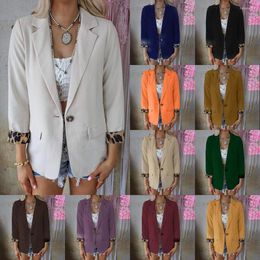 Costumes pour femmes Blazers léopard pour femmes Y2k Mode Solide Streetwear Manteaux Et Veste Lâche Laple Buttonless Cardigan Vêtements Femmes