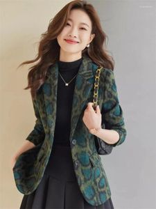 Costumes pour femmes à imprimé léopard veste de costume en laine automne et hiver 2024 Fashion printemps haut de gamme de rue frite