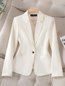 Costumes pour femmes bureau dames Blazer veste femmes noir Beige bleu marron femme affaires vêtements de travail mince manteau formel pour l'automne hiver