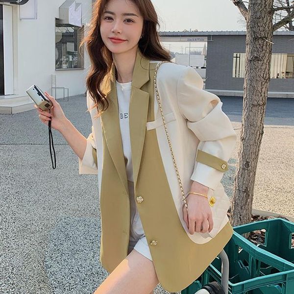 Trajes de mujer Blazers para mujeres para mujeres Primavera otoño Inglaterra Dama casual de traje suelto chaquetas de moda coreana exterior mujer 2023