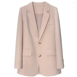 Costumes pour femmes veste des blazers roses pour les femmes 2024 printemps élégant sur mesure à poitrine simple tops de bureau dames outwear