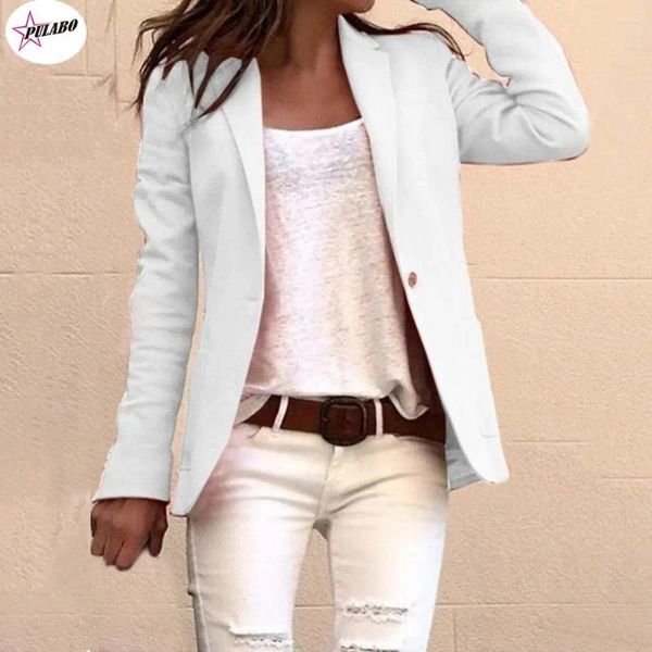 Costumes pour femmes pulabo blazer slim décontracté féminino femmes solides un bouton manteaux top costume dame veste femme ouverte streetwears