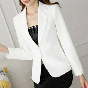 Damespakken S-4XL Dames Autumn Blazer Solid Color Rapel Single Button Cardigan Warm Formele V Neck Plus Size Office Lady Business Suit jas