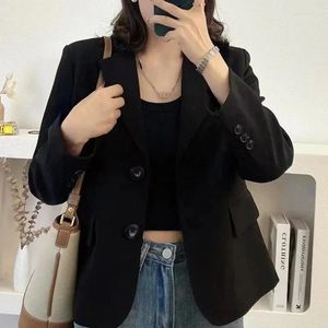 Costumes pour femmes Solid Crop Blazer court Femme Formel Manteaux noirs pour femmes Vêtements Porter au travail Promotion d'hiver en veste Vente Vêtements d'extérieur