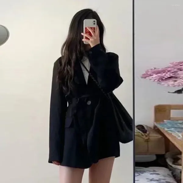 Trajes de mujer Blazer Blanco sólido Mujer Abrigos negros para mujer Ropa sobre chaqueta Vestido Ropa de abrigo Larga Traer liquidación de venta con