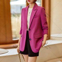 Costumes pour femmes, Blazer noir vert rouge, manteau de bureau de Style coréen, coupe régulière, veste formelle élégante, printemps 2023