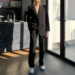 Costumes de femmes printemps et automne Oversize Blazers Blazers Veste de combinaison professionnelle de banlieue lâche