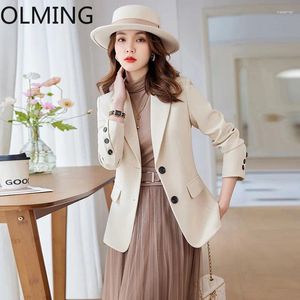 Costumes de femmes Spring and Automn Cost Mode Fashion Slim Fit Fit Butt Upgeter Office Femmes Blazers