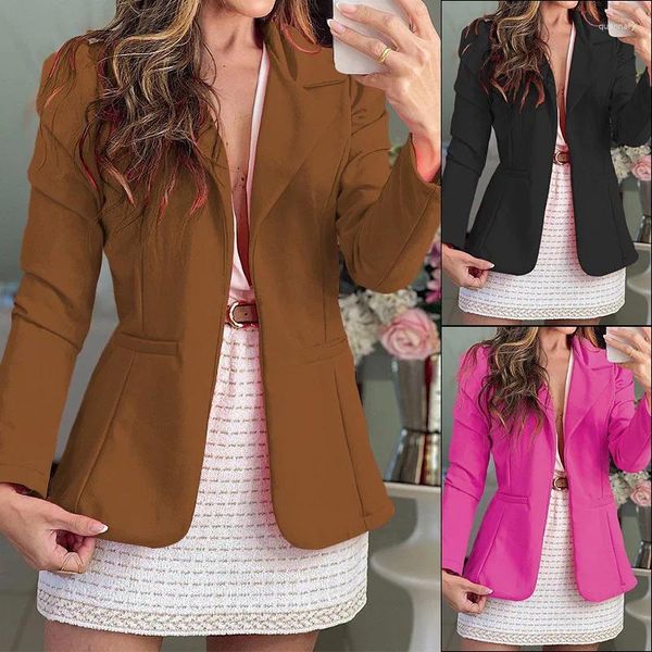 Costumes pour femmes Printemps Automne Blazer Top Femmes Élégant Mode À Manches Longues Col À Revers Corset Ouvert Avant Slim Fit Veste Manteau Outwear Y2K INS