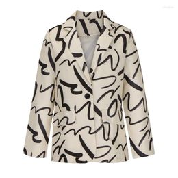 Damespakken Lente Herfst Europese mode Dames Klein pak Jas Gedrukt Casual High End Winddicht Parka's Plus Size