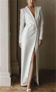 Costumes pour femmes printemps célébrité femmes robe costume long Blazer tenue de soirée formelle 1 pièces un bouton blanc loisirs mince haute qualité dame manteau