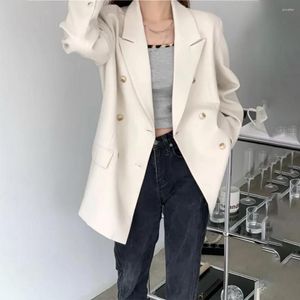 Costumes pour femmes printemps minimalisme Double boutonnage décontracté femmes Blazer à manches longues costume veste vêtements d'extérieur affaires femme mode élégant en vrac