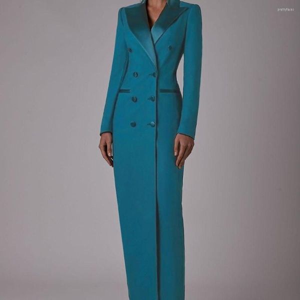 Costumes pour femmes printemps été double boutonnage femmes longue veste couleur bonbon dames bal soirée invité tenue de soirée sur mesure robe Blazer