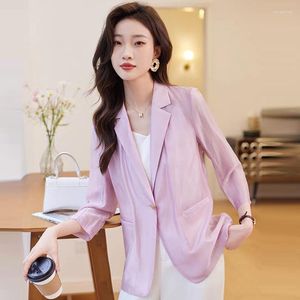 Costumes pour femmes Printemps Été Élégant Blazers Vestes Manteau OL Styles Femmes Professionnel Bureau Travail Porter Outwear Carrière Interview Tops Vêtements