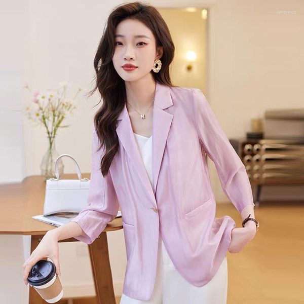 Trajes de mujer Primavera Verano Elegantes Blazers Chaquetas Abrigo OL Estilos Mujeres Ropa de trabajo de oficina profesional Outwear Carrera Entrevista Tops Ropa