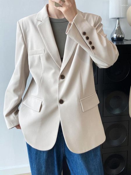 Suites para mujeres con elegante chaqueta de traje de botón diagonal para mujeres-Primavera/otoño Corea Corea Blazer Sense de diseño