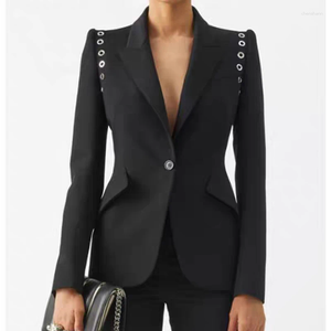 Costumes pour femmes ensemble de costume 2023 printemps Design Sense noir blazers occasionnels femmes vêtements Blazer