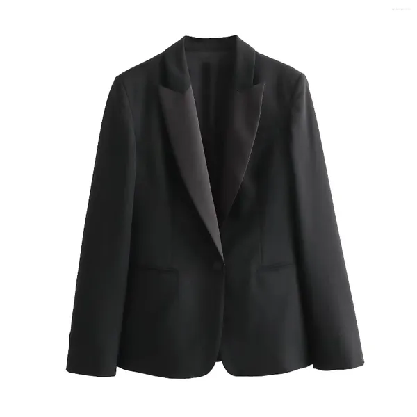 Trajes de mujer, chaqueta de esmoquin para mujer, conjuntos de 2 piezas a la moda, Blazers con botones y dobladillo con abertura en la espalda elegante, pantalones versátiles formales negros para mujer