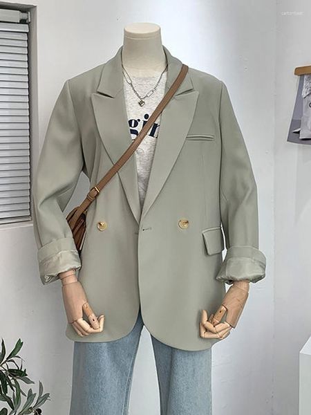 Trajes de mujer UNXX, chaqueta holgada informal verde menta, traje para mujer, primavera otoño 2023, Blazers de alta gama para estudiantes, ropa Harajuku