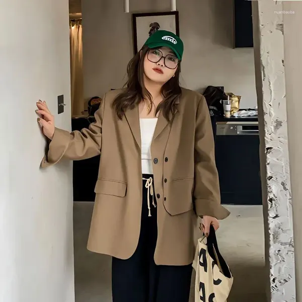 Trajes de mujer UNXX Talla grande 2024 Chaqueta retro de diseñador de primavera/otoño - Elegante chaqueta de dos piezas de imitación para mujeres con curvas Mujer de oficina