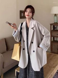 Costumes pour femmes Uunxx Blazers Femmes Style coréen Minimaliste Solide Outwear Lâche Élégant Rétros Bureau Lady Mode Casual Printemps Automne