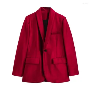 Costumes pour femmes Blazer en velours femme un bouton veste femmes à manches longues bureau Blazers pour manteau hiver vêtements d'extérieur chauds