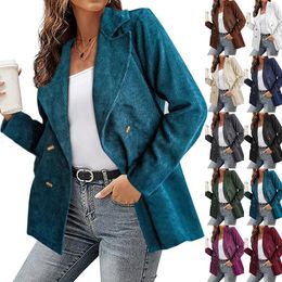 VITIANA Vrouwen Corduroy Casual Blazers Lente Herfst Vrouwelijke Lange Mouw Knop Jas Femme Zwarte Kleding Plus Size Afrika