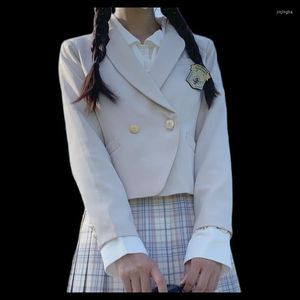 Trajes de mujer, traje blanco JK, chaqueta con cuello en V, marinero, uniforme escolar japonés, suéter, Vestidos plisados para niñas, Vintage para vestido