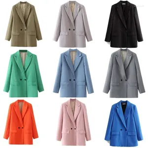 Costumes pour femmes femme Blazers costume Strech Polyester coton solide décontracté bureau dame ensembles marque vêtements pour femmes la liste