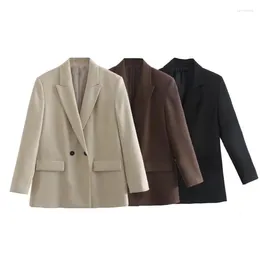 Trajes de mujer para mujeres 2024 Fashion Doble sampe y talla grande blazer Papas de manga larga Vintage